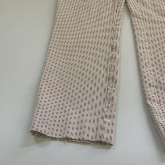 Anthropologie Essential Slim Pants Women's 8 Pink White Striped Workwear - Picture 3 of 11